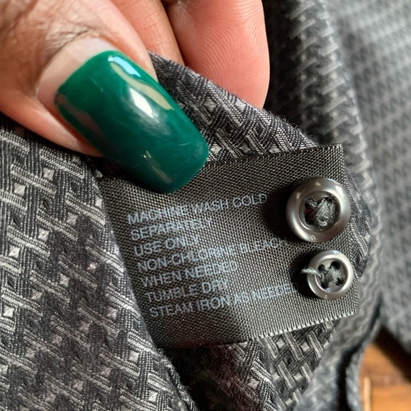 J. Ferrar Black Geometric‎ Print Button Down Shirt Modern Fit - Picture 10 of 11